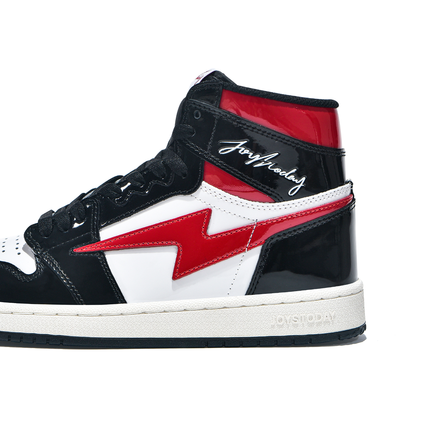 AIR JOYSTODAY Retro High Top Red/White/Black Sneakers Patent Leather Women