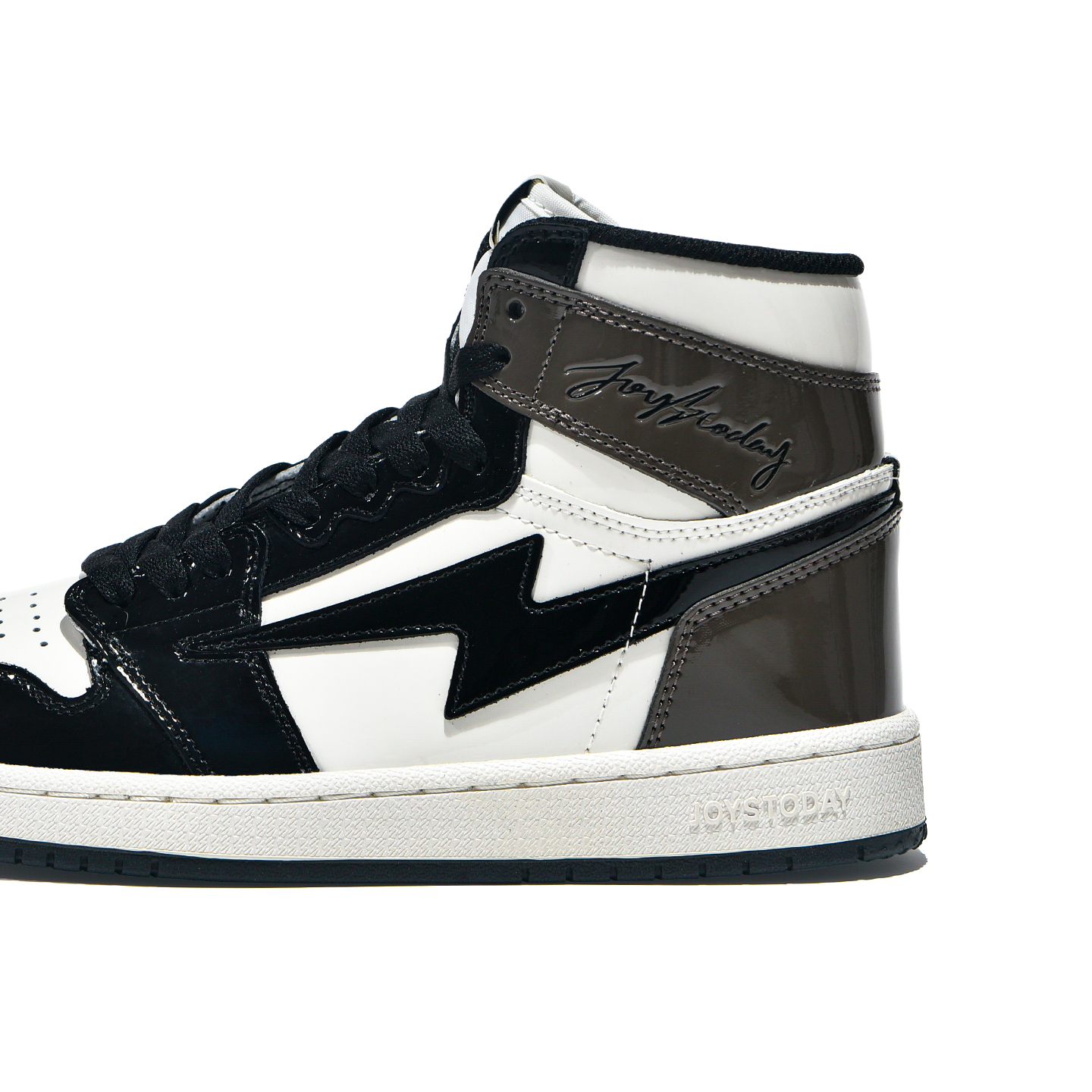 AIR JOYSTODAY Retro High White/Black/Brown Sneakers Patent Leather Women