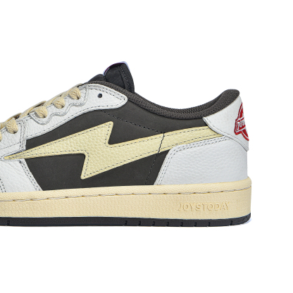 AIR JOYSTODAY Retro Low Top White/Beige/Brown Smooth Leather Sneakers Women