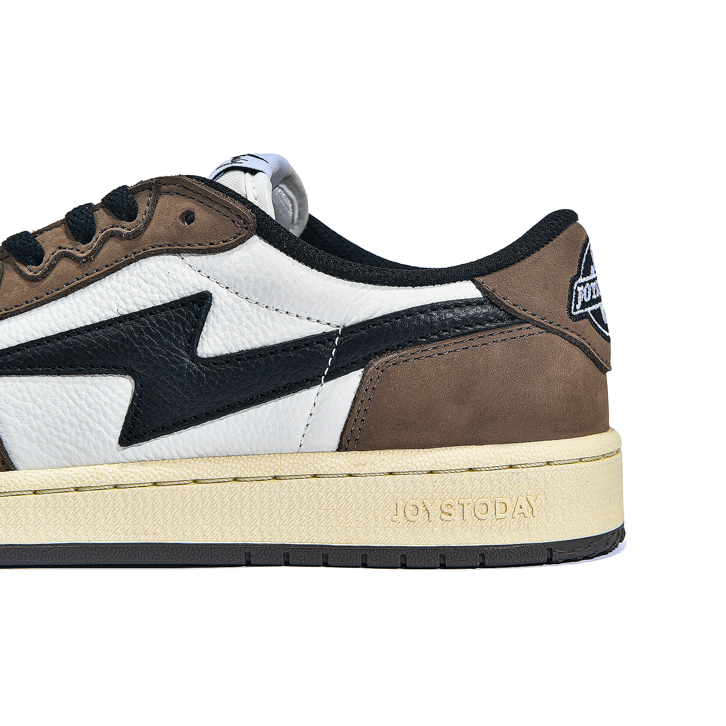 AIR JOYSTODAY Retro Low Top White/Black/Brown Smooth Leather Sneakers Women