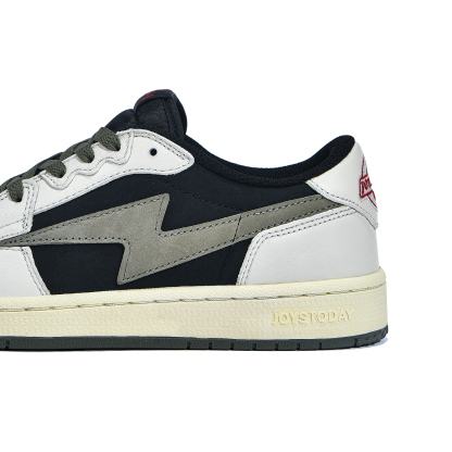 AIR JOYSTODAY Retro Low Top Off White/Olive Green/Black Smooth Leather Sneakers Women