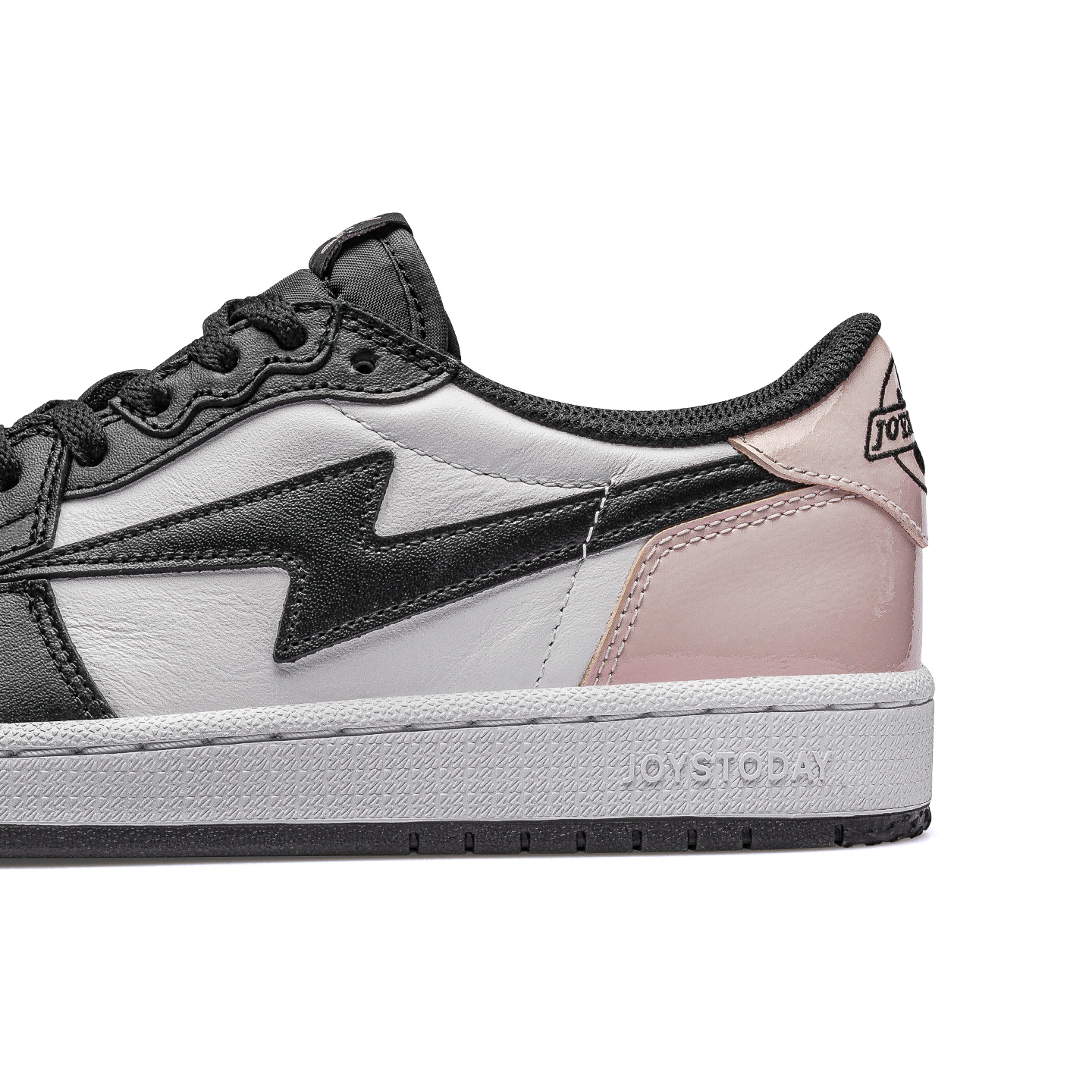 AIR JOYSTODAY Pink Black Lightning AJ1 Style Sneakers Low Top  Men