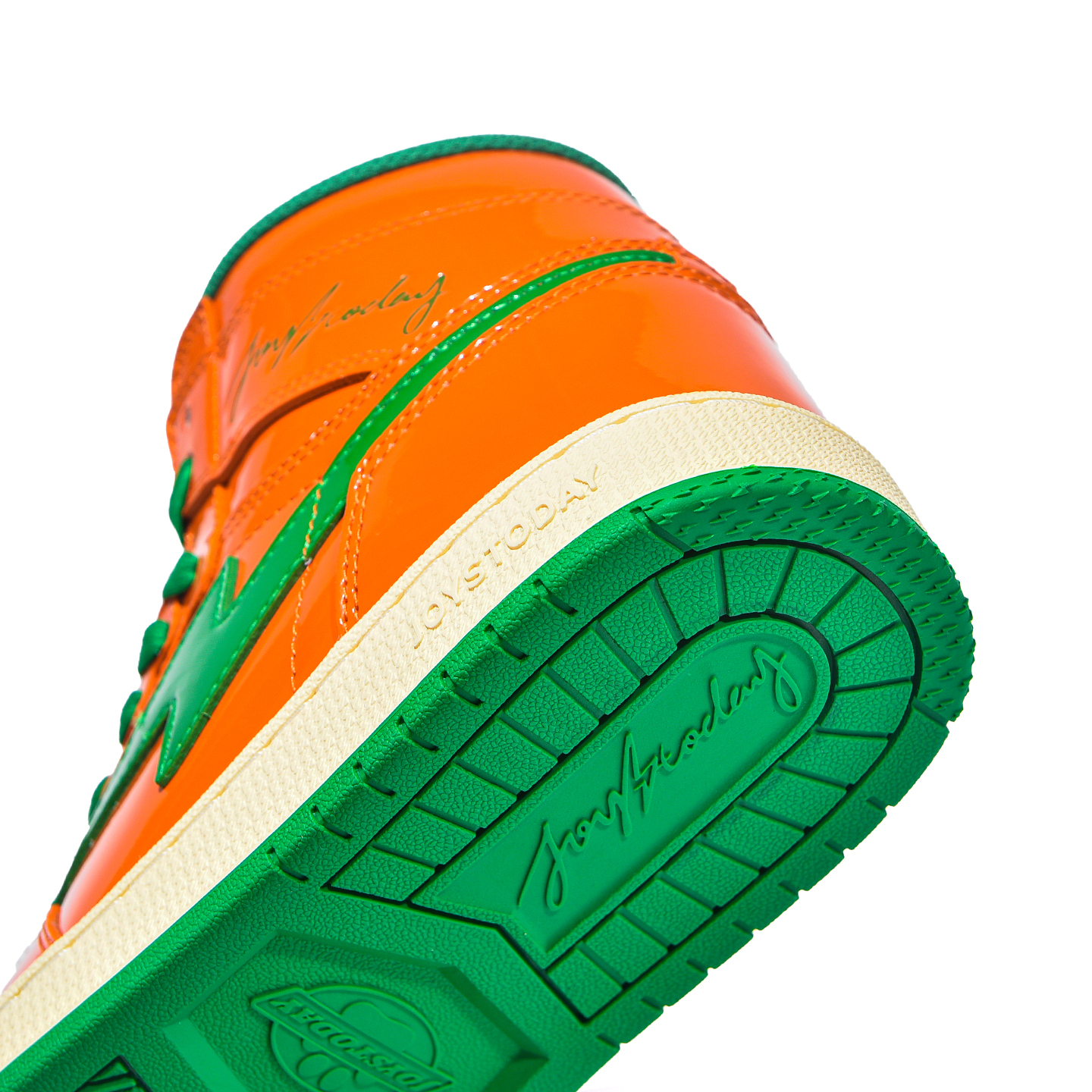 Air JOYSTODAY Retro High Top Orange/Green Sneakers Patent Leather Men