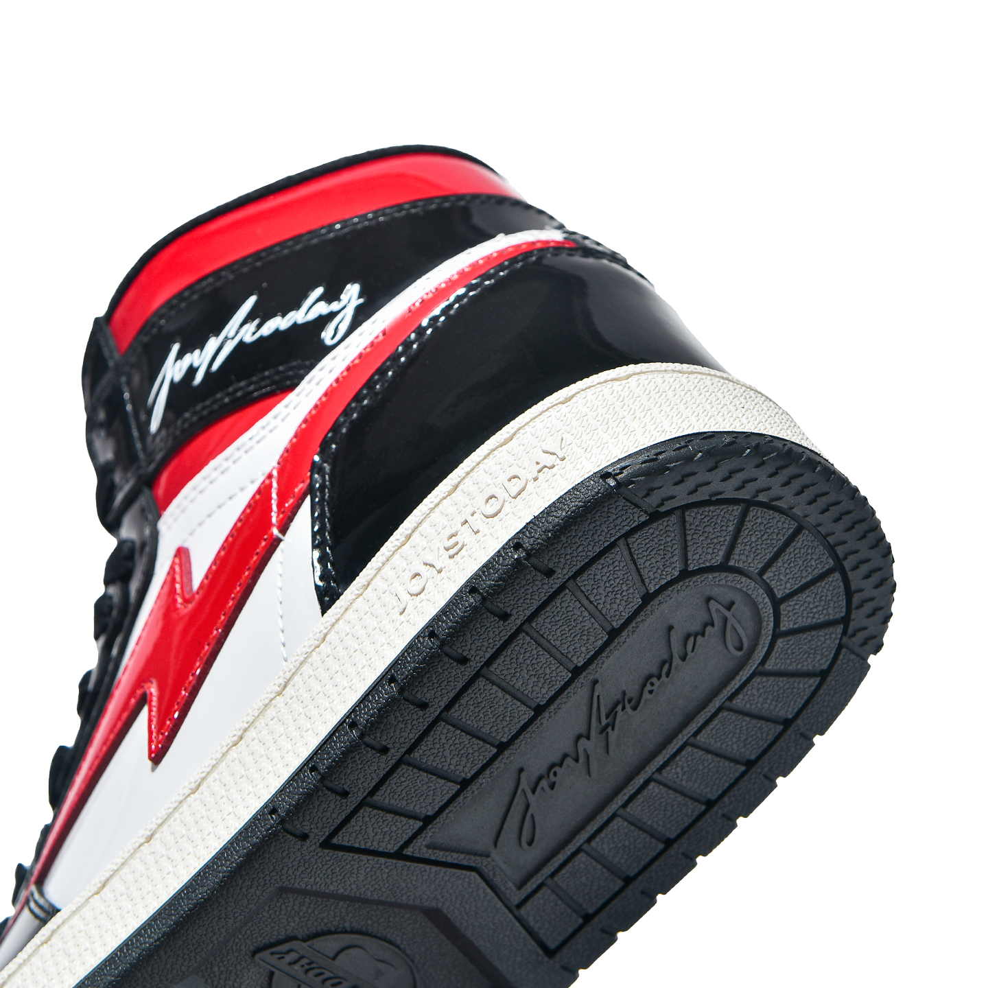 AIR JOYSTODAY Retro High Top Red/White/Black Sneakers Patent Leather Women