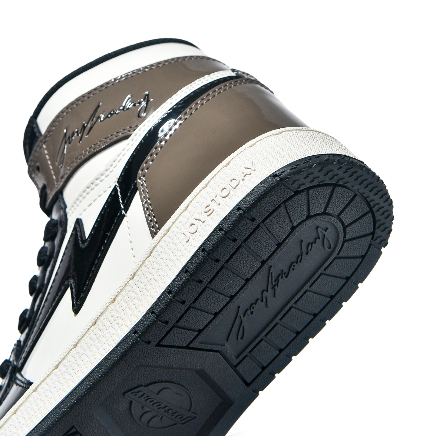 AIR JOYSTODAY Retro High White/Black/Brown Sneakers Patent Leather Women