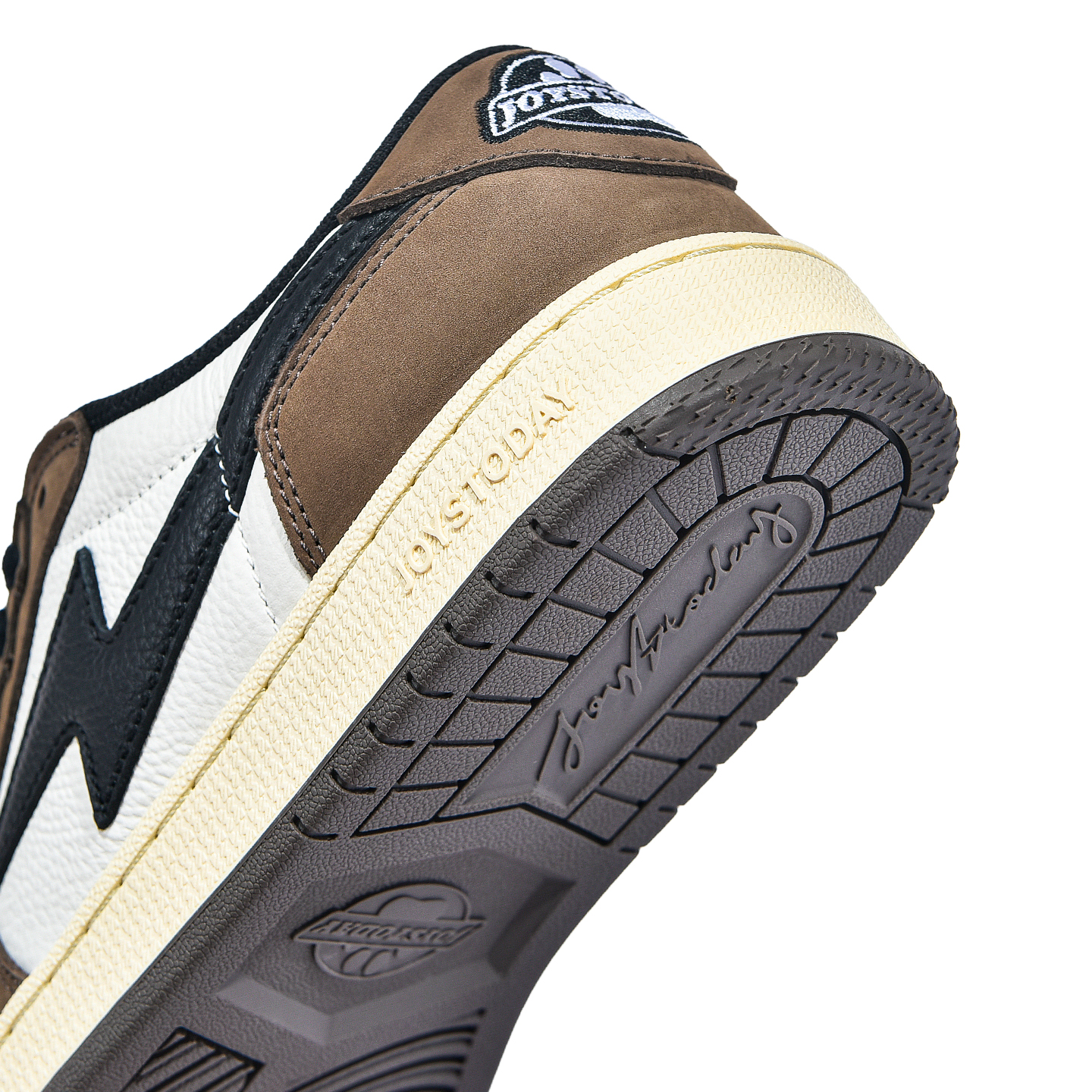 AIR JOYSTODAY Retro Low Top White/Black/Brown Smooth Leather Sneakers Women