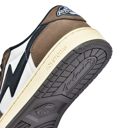 AIR JOYSTODAY Retro Low Top White/Black/Brown Smooth Leather Sneakers Women