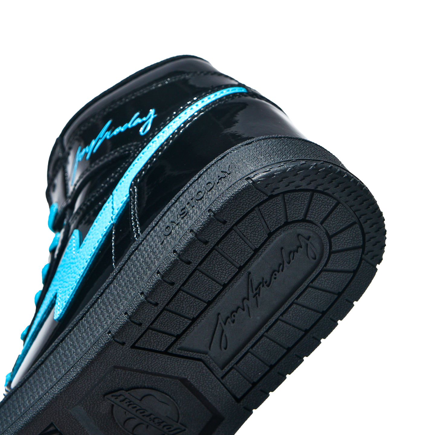 AIR JOYSTODAY Retro High Top Black/Tiffany Blue Sneakers Patent Leather Men