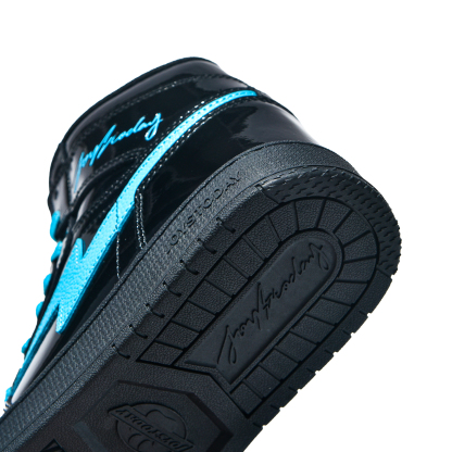 AIR JOYSTODAY Retro High Top Black/Tiffany Blue Sneakers Patent Leather Men