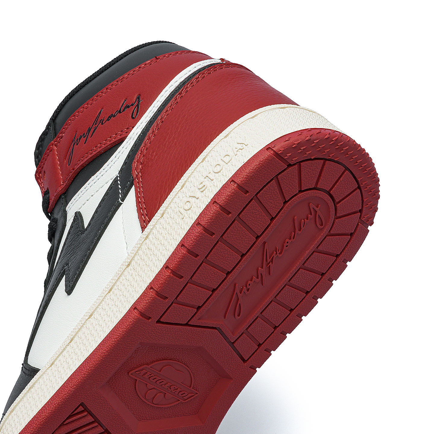 AIR JOYSTODAY Lightning AJ1 Black Red Toe High Top Sneakers Men