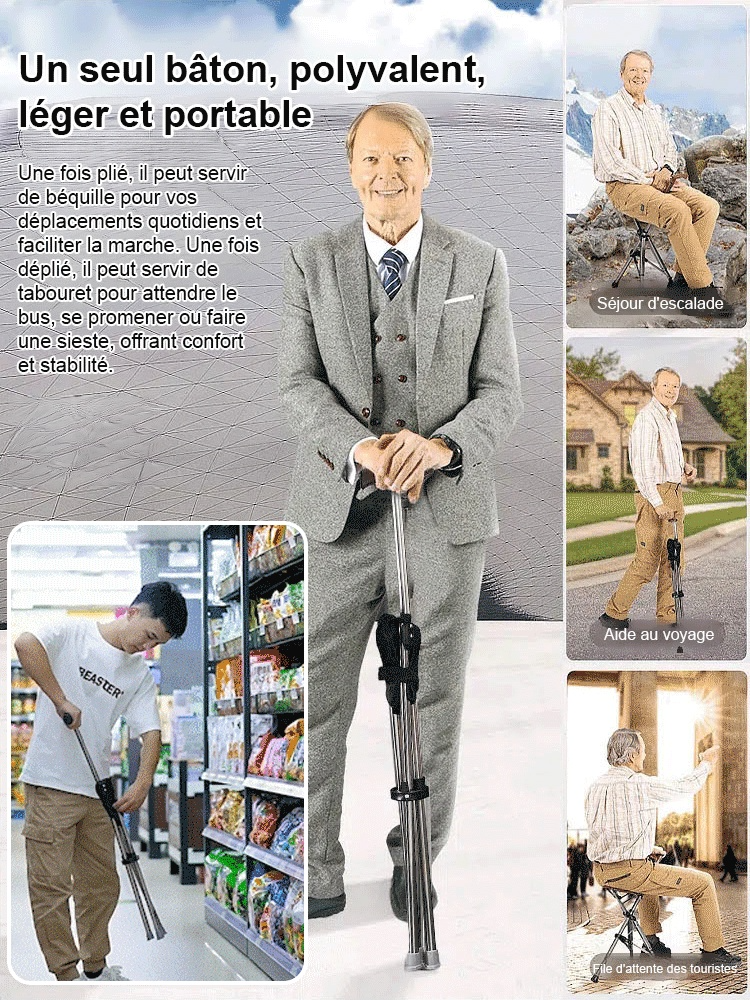 Chaise canne pliante [capacité de poids de 500KG]