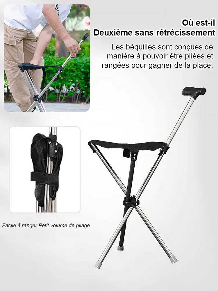 Chaise canne pliante [capacité de poids de 500KG]