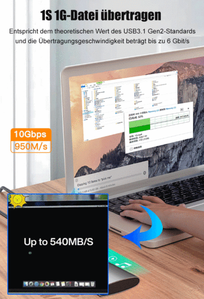16 TB Tragbare SSD, Type-C, 950 MB/s, kompatibel mit allen Systemen