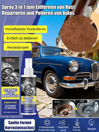Auto Rostentferner + Reparatur + Politur 3-in-1 Spray🔥 Haben Sie genug von hässlichen Rostflecken an Ihrem Auto? Mit nur einem Sprühstoß verschwindet der Rost in wenigen Minuten. 