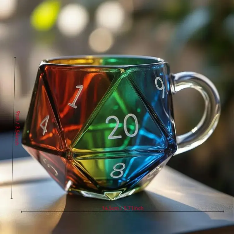 🎄Christmas Sale 50% OFF -Rainbow Glass D20 Dice Cup （BUY 2 FREE SHIPPING)