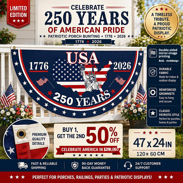 Flash Sale 60% OFF⭐Veteran Made - USA 250 YEARS COMMEMORATIVE BANNER