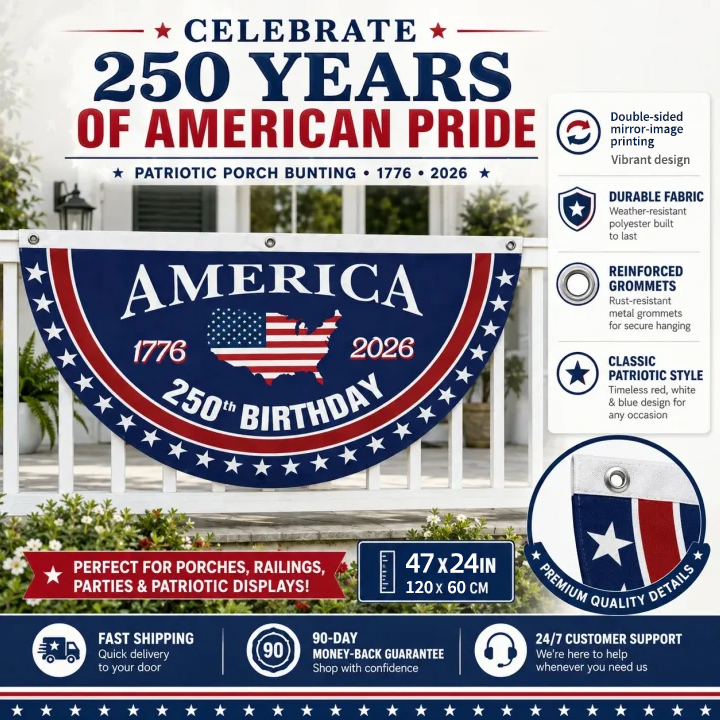Flash Sale 60% OFF⭐Veteran Made - USA 250 YEARS COMMEMORATIVE BANNER