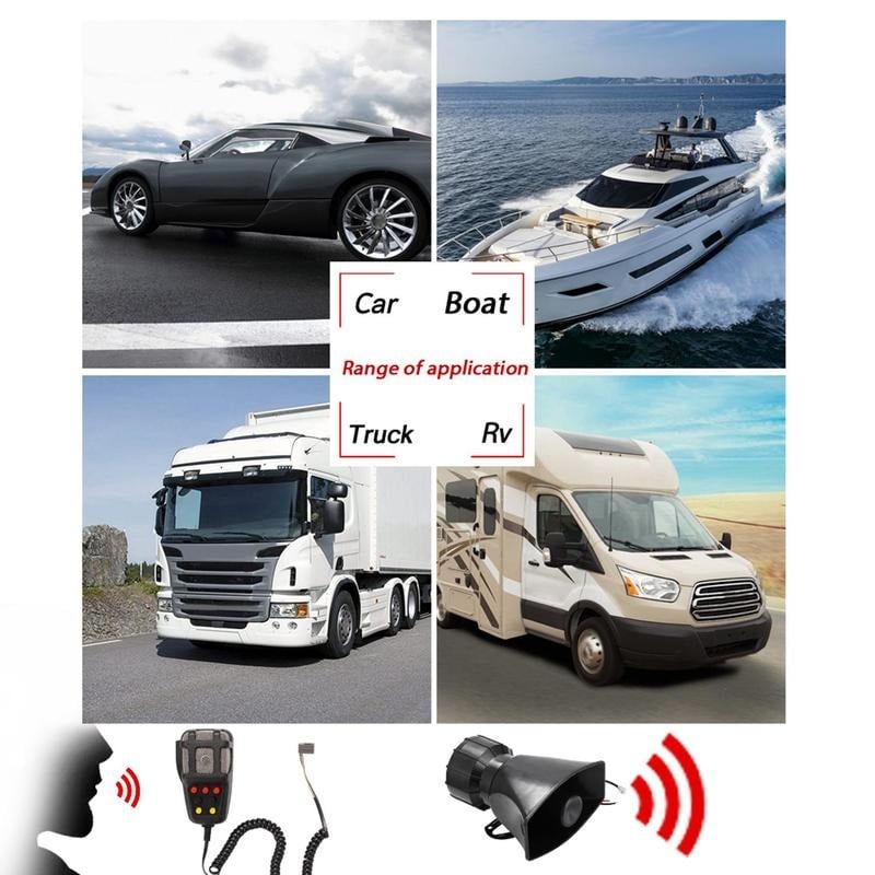 ⚡Hot Sales 49% OFF🔥7-Tone Car Warning Siren Car Siren Horn Mic PA Speaker System Warning Amplifier Hooter