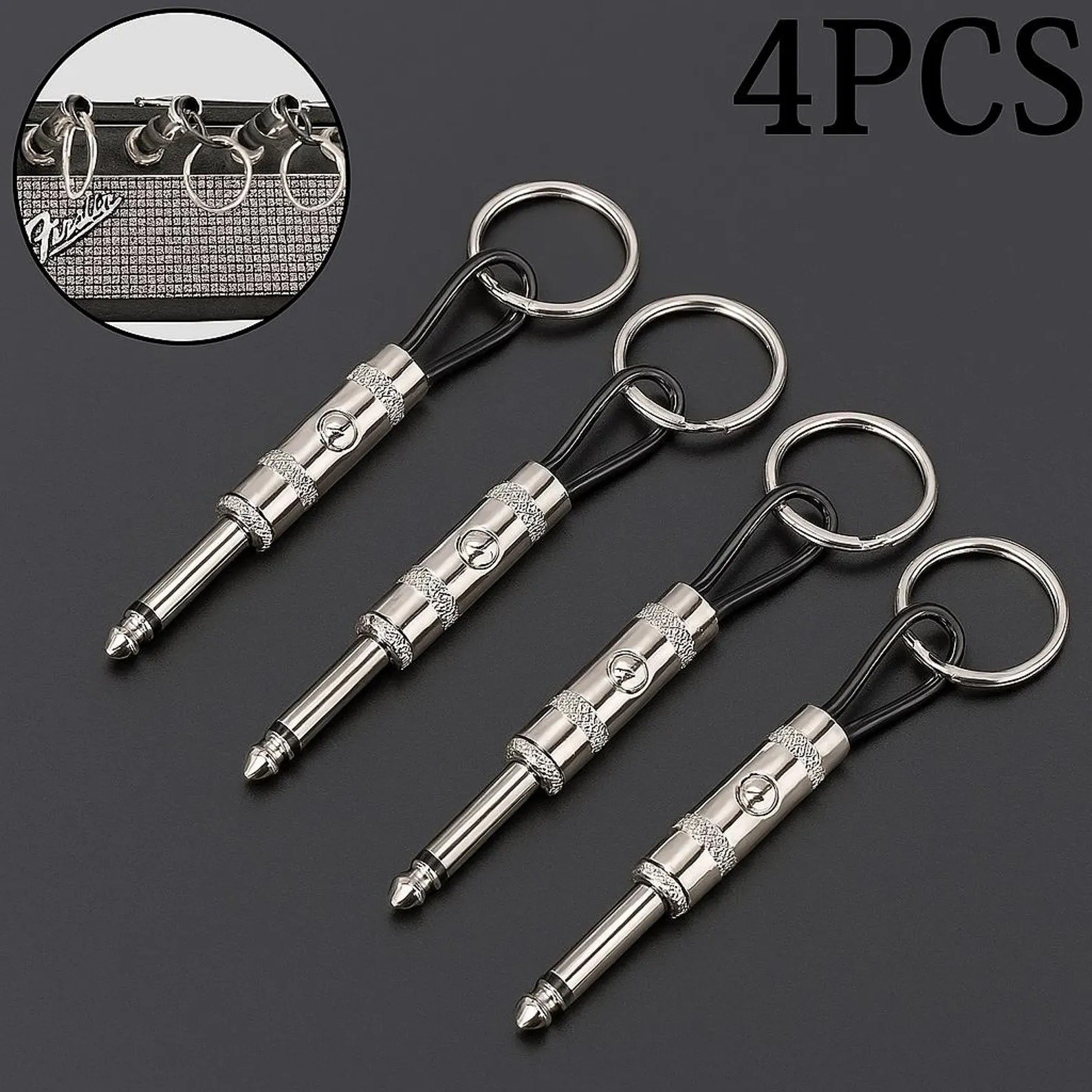 This Week Special Offer 49% OFF🎸 Guitar Amp Key Holder – 4 Plug Keychains & Wall Mount Kit