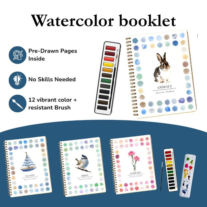 2025 Hot Sale 49% OFF🎨Watercolor Coloring Book Set🌼