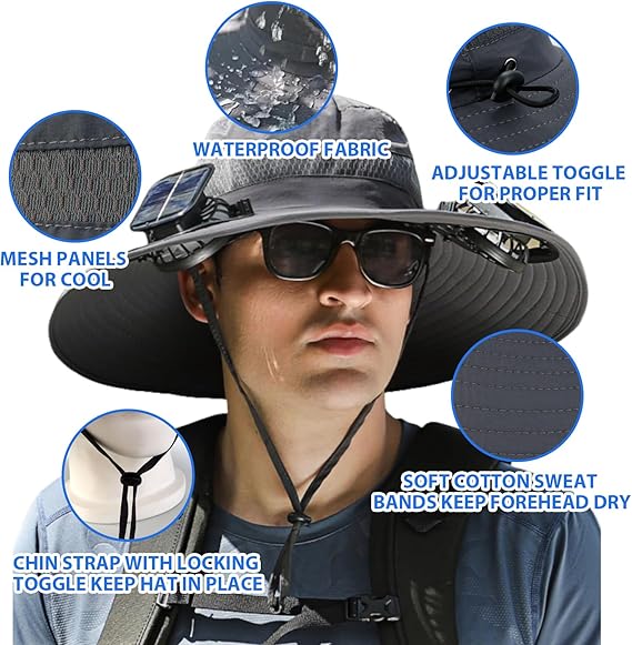 🏆 50K+ SOLD! ⚡2025 New Ultralight Solar Fan Sun Hat – Lighter Than a Baseball!⚾(Only 11oz)