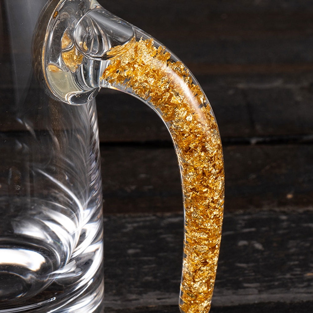 🔥Last Day 50% OFF🎄3D Glacier Glass Cup Crystal Gold Foil Shot Glasses