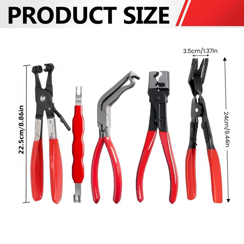 Automotive Electrical Disconnect Pliers Kit,Auto Repair Plier,High-Carbon Steel Connector Separator  60 &deg; Pliers,Hose Clamp Plier,Car Trim Clip Removal Pliers,Plug Release Tool and Wire Terminal Removal in Storage Bag.