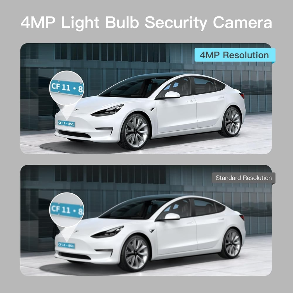 4MP Light Bulb Security Camera 5G&2.4GHz Wireless Outdoor Indoor Camera with Night Vision （ BUY 2 FREE SHIPPING)