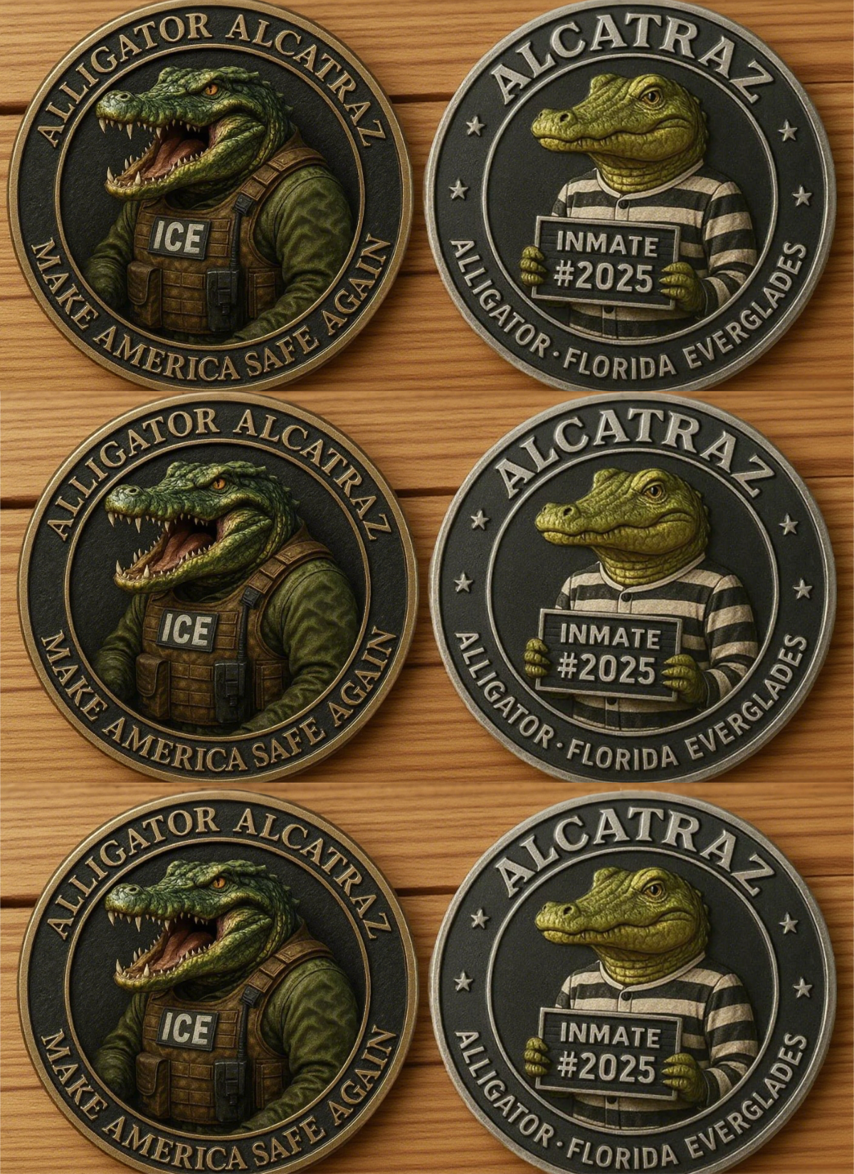 🏆Flash Sale 60% OFF - 🐊⛓️Alligator Alcatraz Inmate Mugshot Coin