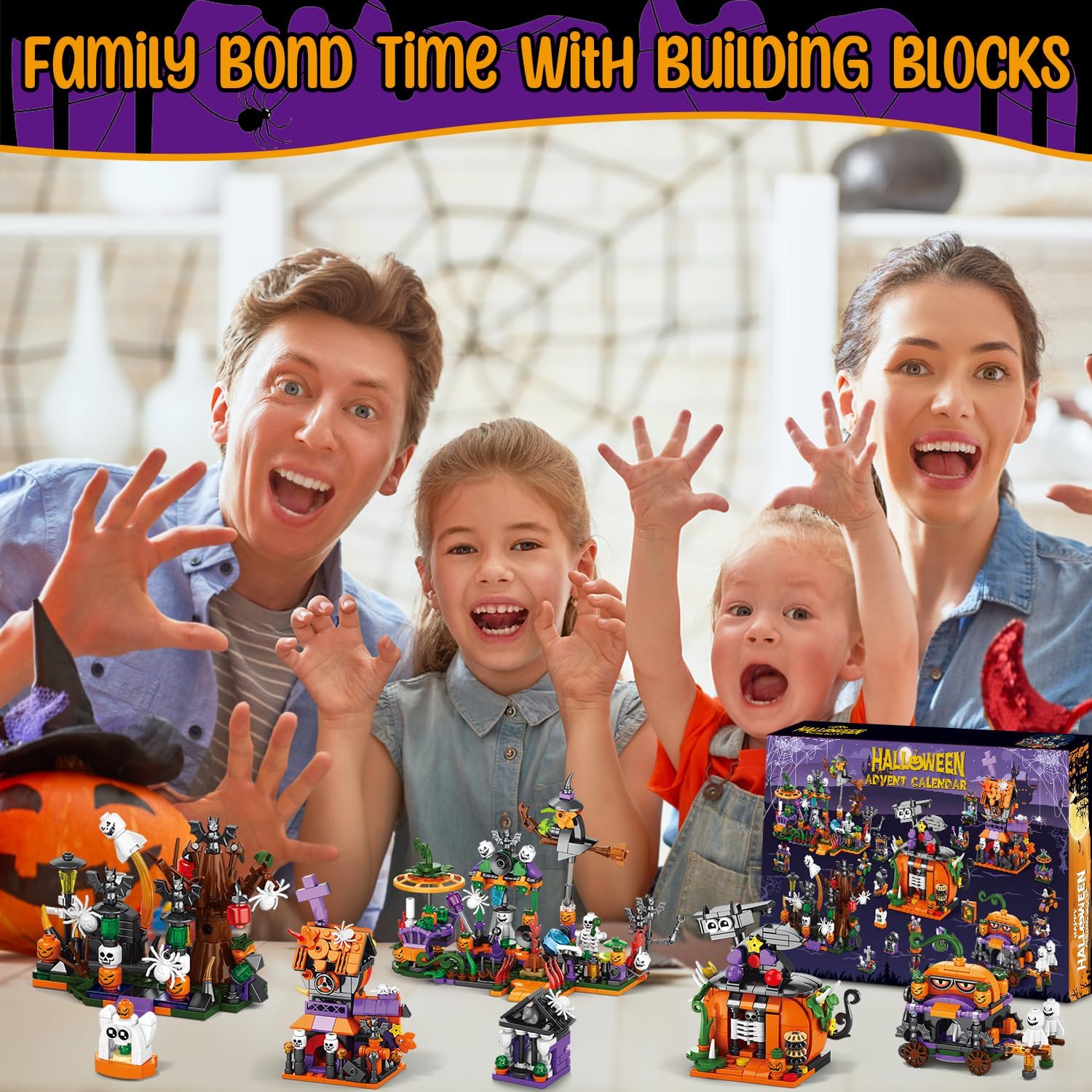 🎁🎁31-Day Halloween Advent Calendar | Spooky Haunted House, Ghosts, Bats & Pumpkins Building Block (  BUY 2 FREE SHIPPING)