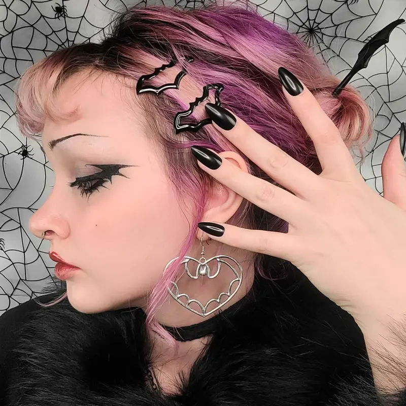 🎃Halloween Sale 49% OFF🎁Bat Snap Hair Clips Black