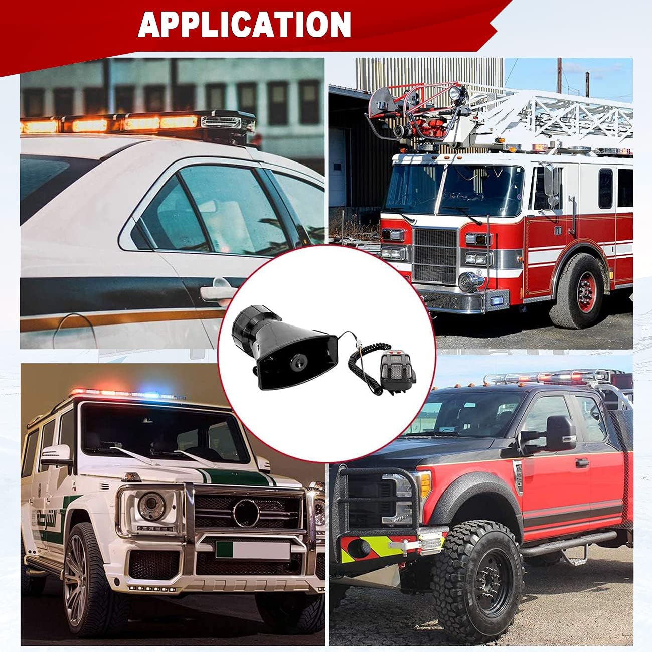 ⚡Hot Sales 49% OFF🔥7-Tone Car Warning Siren Car Siren Horn Mic PA Speaker System Warning Amplifier Hooter