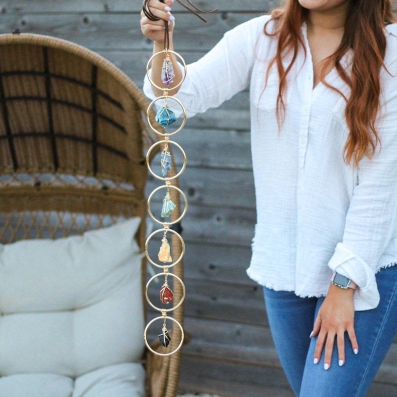 🔥2025 New Year Sale 49% OFF-Raw Crystal 7 Chakra Gemstone Wall Decor