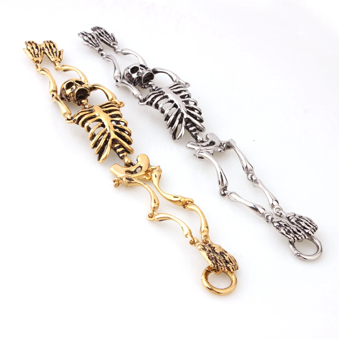 🏆Flash Sale 60% OFF - 💀🎃Vintage 316L Titanium Steel Skeleton Skull Bracelet