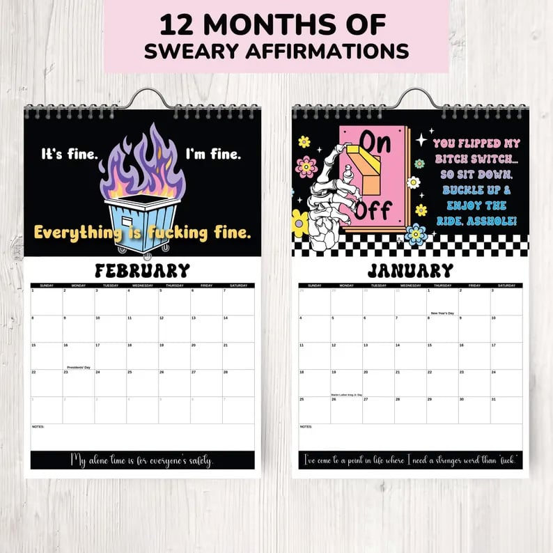 🔥LAST DAY 49% OFF - 🗓️2026 Swear Calendar For Tired-Ass Women