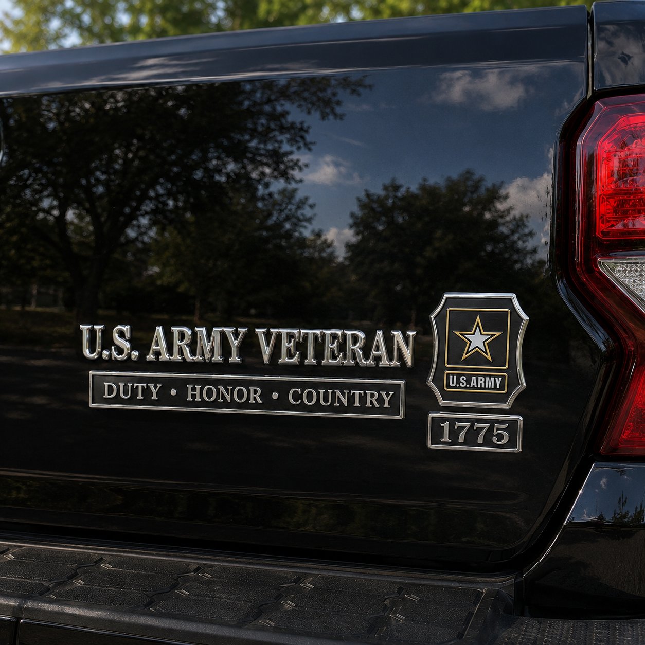 Close-up of veteran car emblem construction