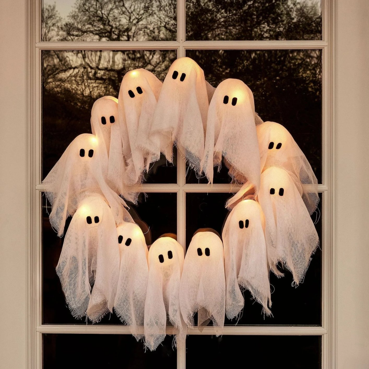 🎃2025 Halloween Hot Sale 49% OFF💥Lit Ghosts Wreath🎁BUY MORE SAVE MORE
