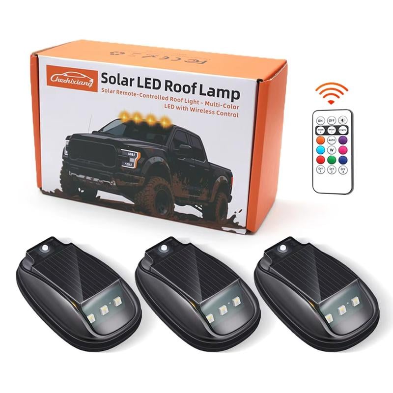 Last Day 49% OFF🔥Solar-powered RGB strobe light on car roof with remote control💡