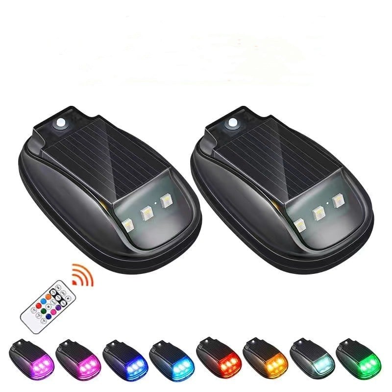 Last Day 49% OFF🔥Solar-powered RGB strobe light on car roof with remote control💡