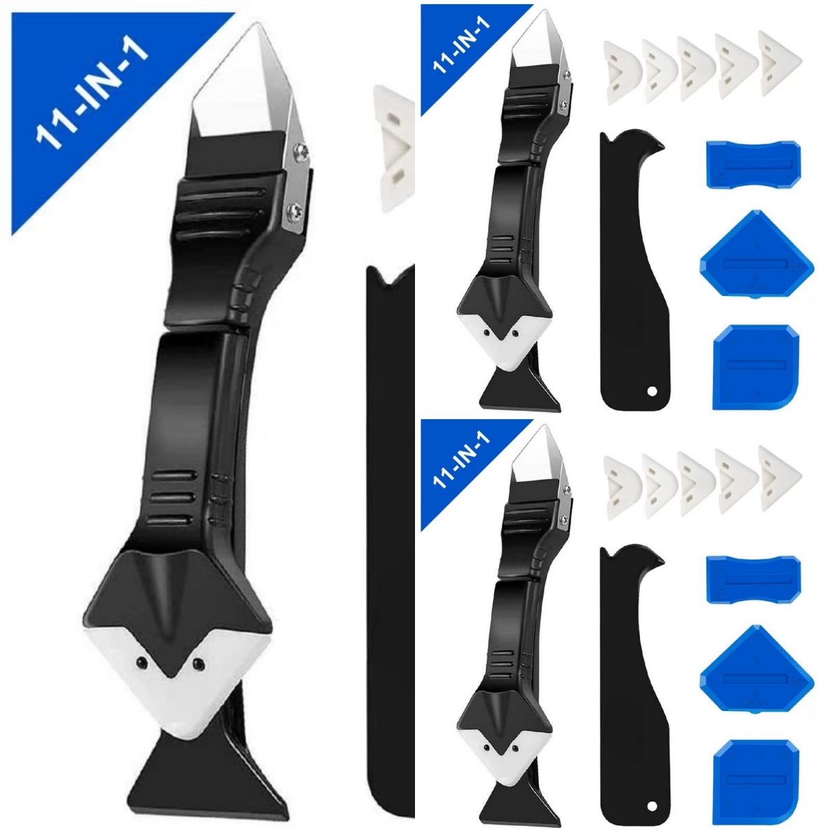 💥LAST DAY SALE 49% OFF🔥3 in1 Silicone Caulking Tools -Grout Removal Tool(Stainless Steelhead)