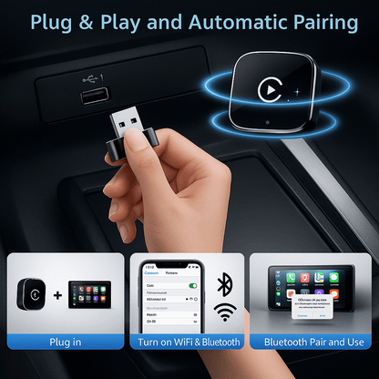 🏆 50K+ SOLD! – Almost Gone💥-✨ 2025 New Upgrade Wireless carplay Adapter for iPhone/Android