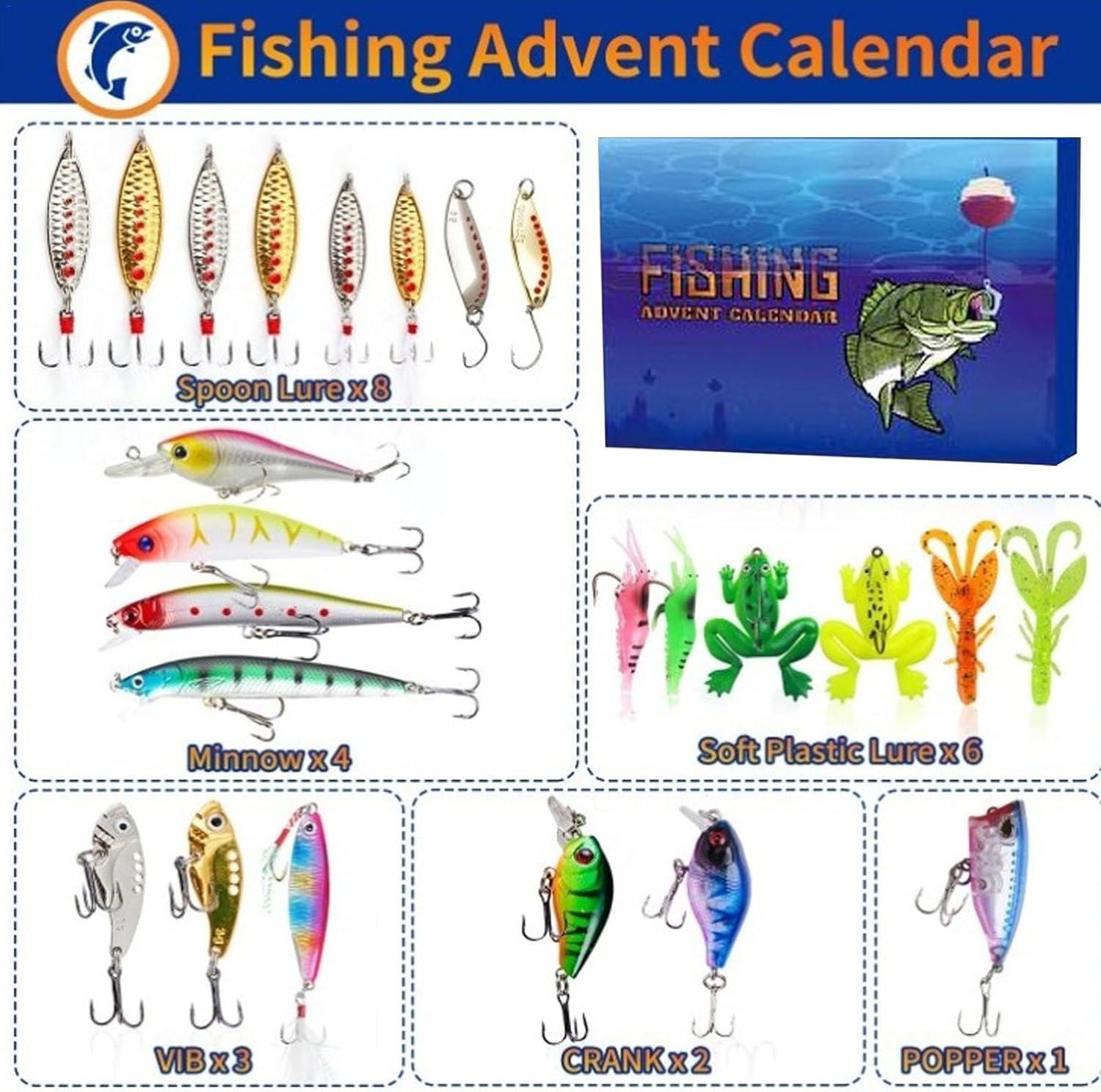 🎄Early Christmas Sale 49% OFF🔥24 Days Fishing Lure Advent Calendar 2025