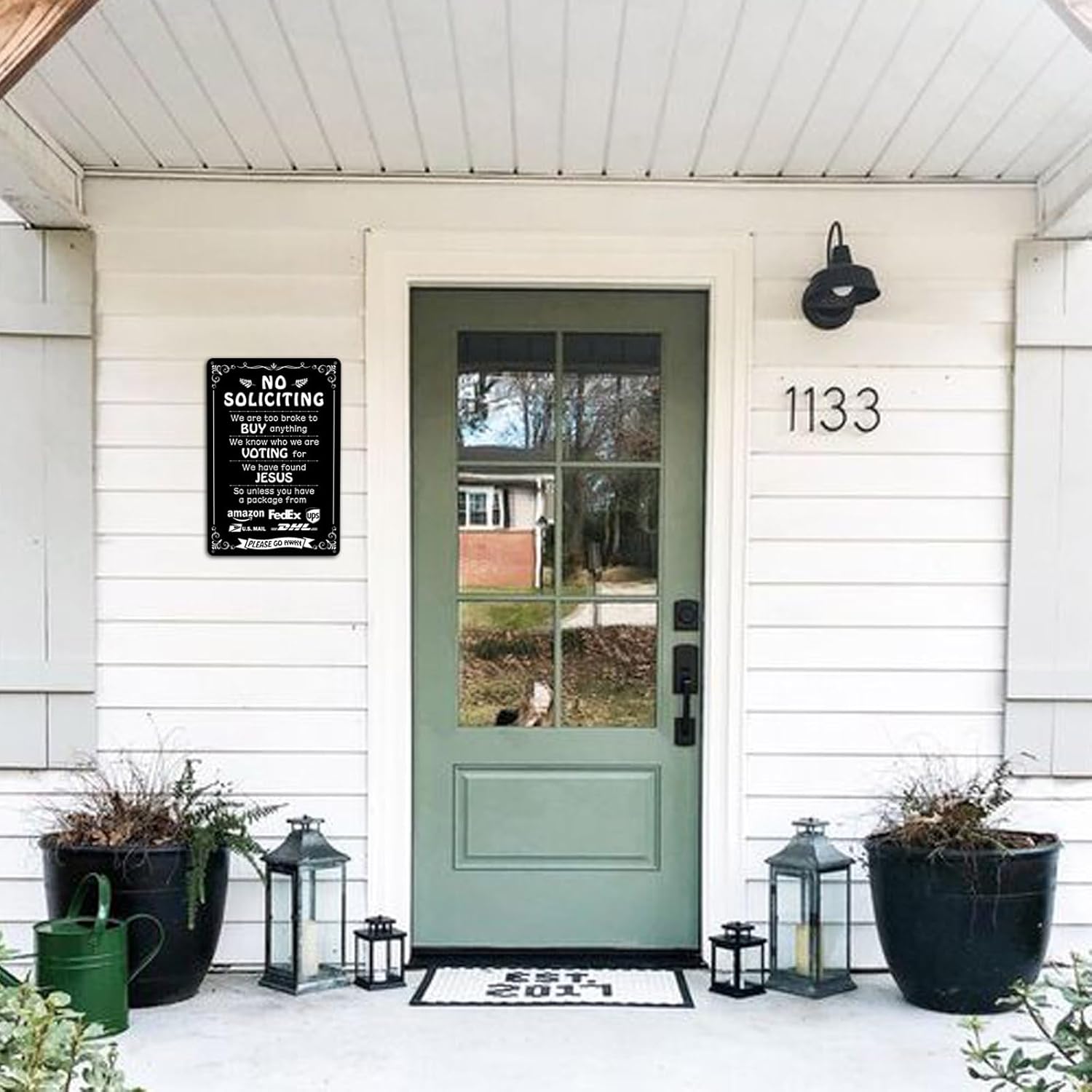 2025 summer hot sale 49% OFF🔥Humorous No Soliciting Sign for Front Door