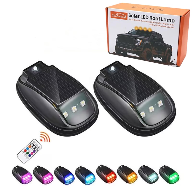 Last Day 49% OFF🔥Solar-powered RGB strobe light on car roof with remote control💡