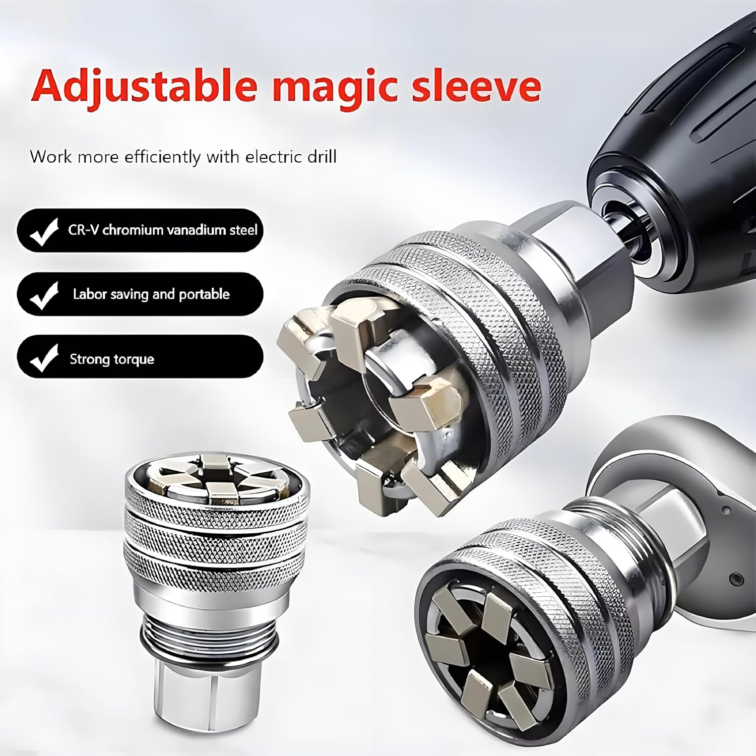 Last Day 49% OFF🔥 Upgraded Adjustable Universal Socket – 10mm-19mm Master Wrench Tool