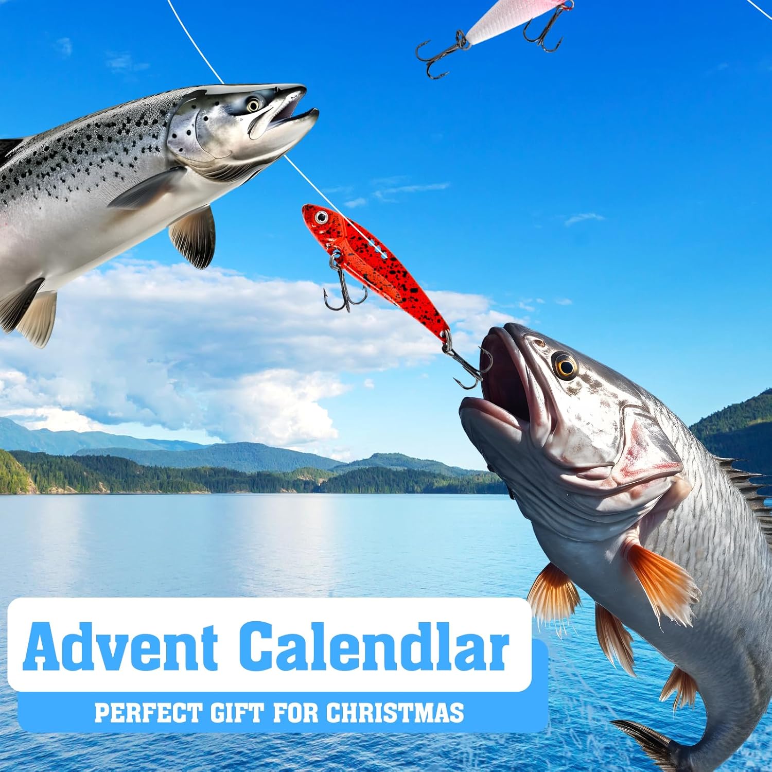Fishing Advent Calendar 2025 Lure Set – 24 Days of Christmas Countdown with Unique Fish Tackle – Premium Xmas Surprise Fishing Bait Gift for Father, Grandpa, Brother, Boyfriend