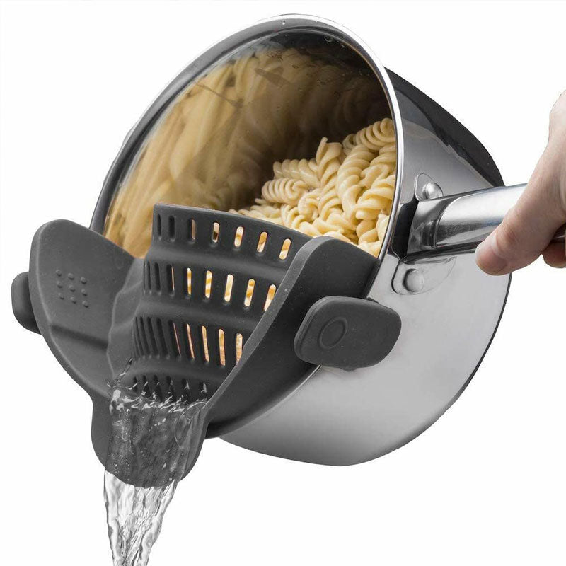 🎄Christmas Sale 49% OFF🔥Silicone Clip-On Pasta Strainer for Pots: Hands-Free & Quick Drain