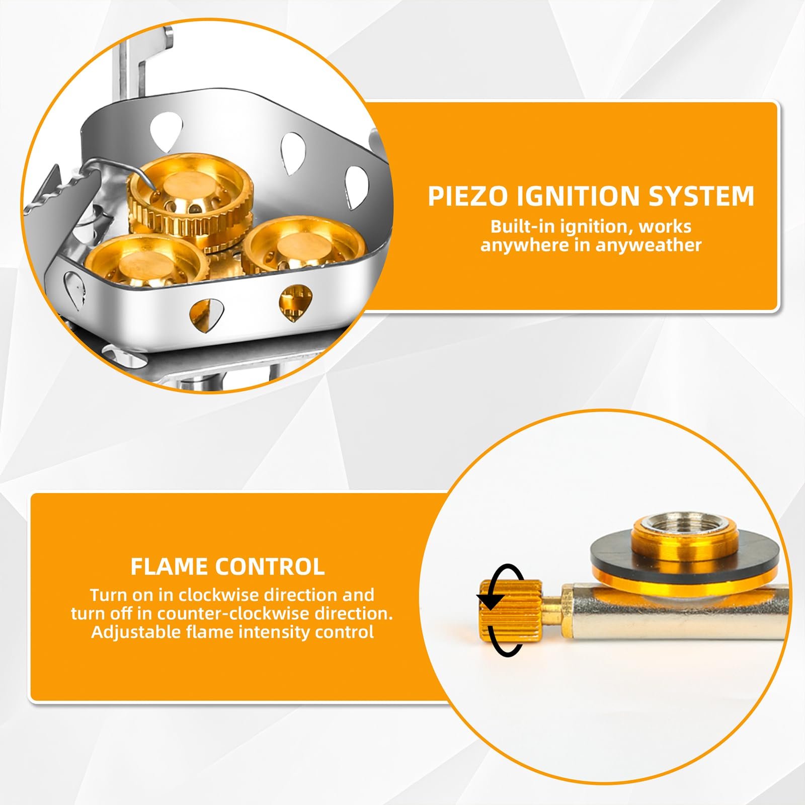 🔥🔥Hot Sale🌟12800W Windproof Camping Stove, Camping Gas Stove with Piezo Ignition