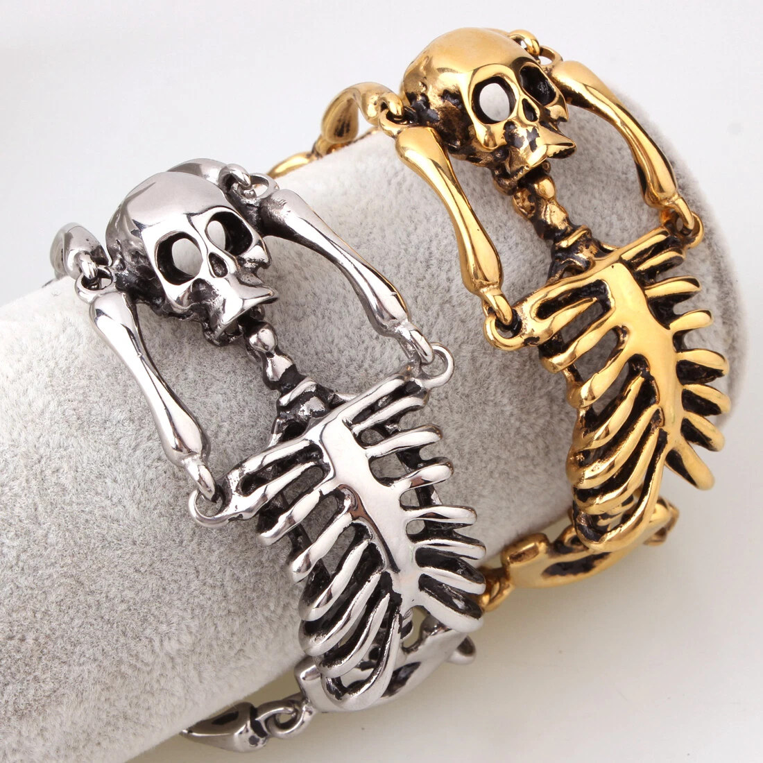 🏆Flash Sale 60% OFF - 💀🎃Vintage 316L Titanium Steel Skeleton Skull Bracelet