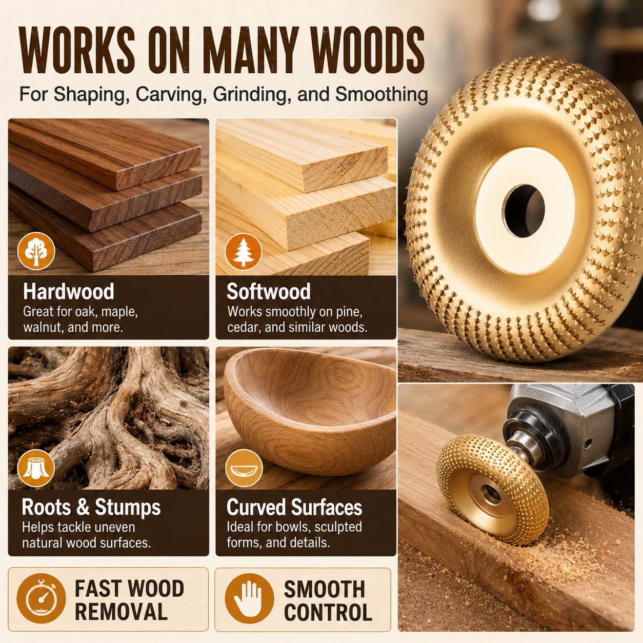 Hot Sale 49% OFF 🔥Heavy-Duty Wood Carving Disc Set